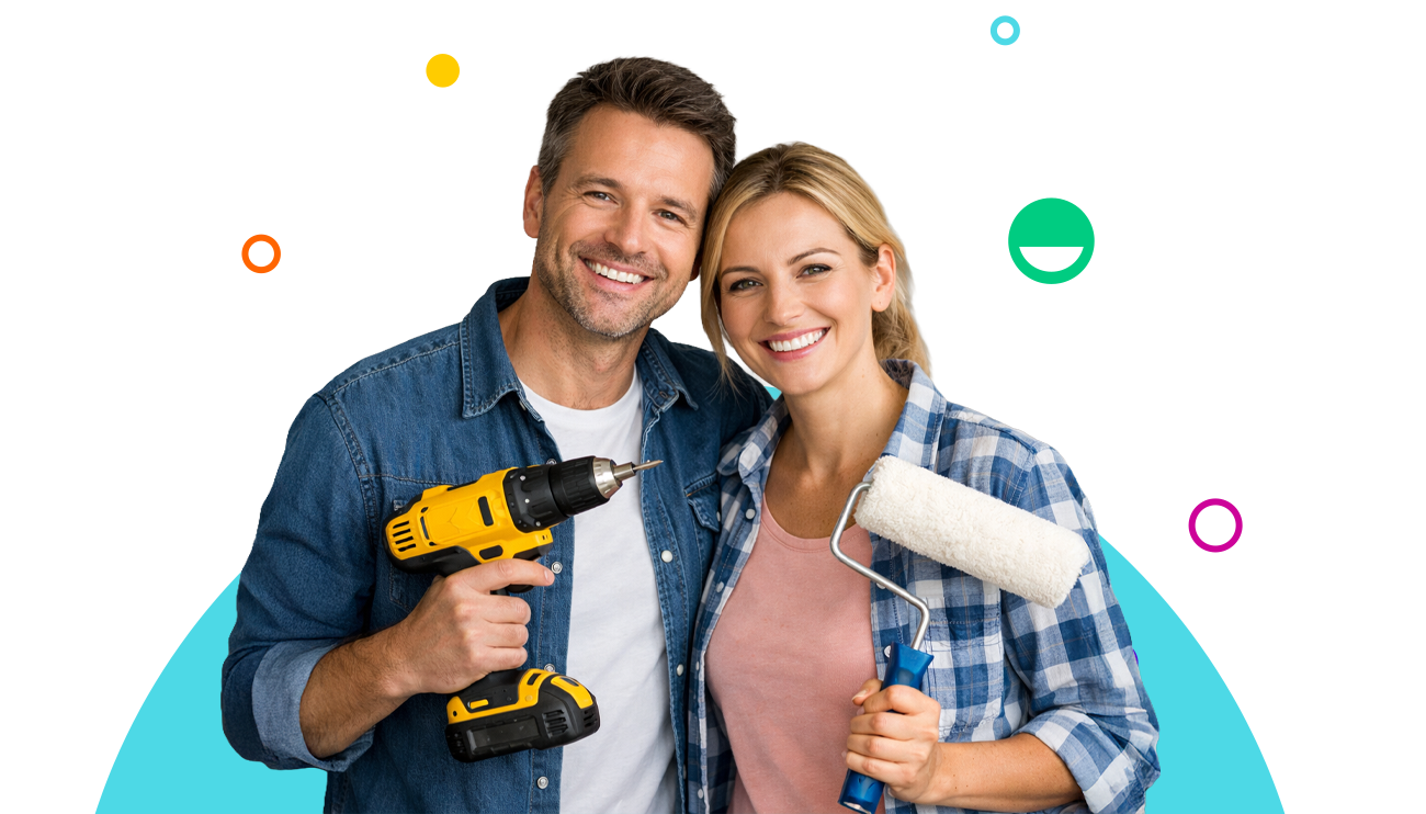 Couple de propriétaires souriants