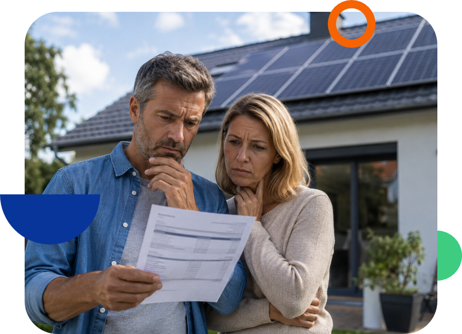 propriétaire étudiant le cout de leur installation photovoltaïque